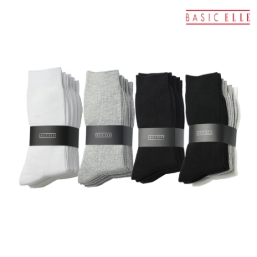 베이직엘르 베이직 남성 립 양말 5족 세트