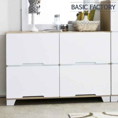 베이직팩토리 스코나 칸슬라 900 2단 와이드 서랍장