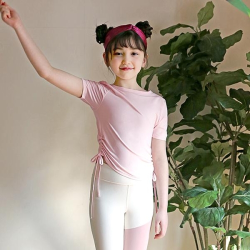 요가피기  YP40221셔링 디테일 숏 슬리브체리블로썸_