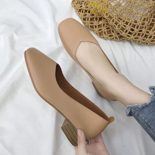 출근룩 베이직 심플 로우굽 여성 3컬러 플랫구두   W88B2C8