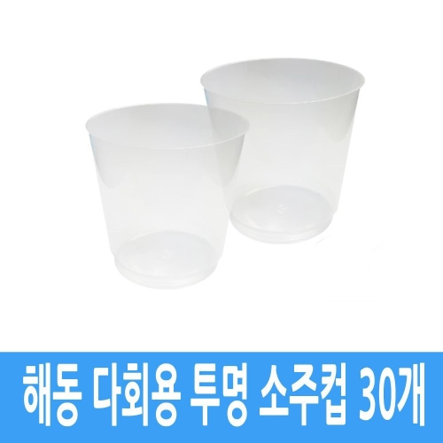 해동  플라스틱 다회용 투명컵 30개 (W74C2EC)