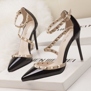 스터드 에나멜 하이힐 여성구두 슬링백힐 여성샌들 sk-32342