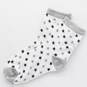 여성 캐주얼 흰회 별 스타 패션 양말 1켤레 학생용양