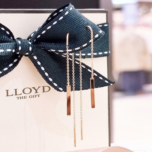엘르쥬얼리  14K lloyd 로이드 로이드 골드 바 드롭 데일리 심플 귀걸이 LPSF3003G