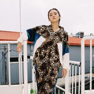 레오파드 SL 벨벳 트레이닝 집업 탑   vzt20aleo