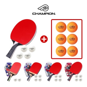 챔피온  탁구 쉐이크/펜홀더 탁구라켓 9종 모음 외 탁구라켓 케이스 + 탁구공 6입