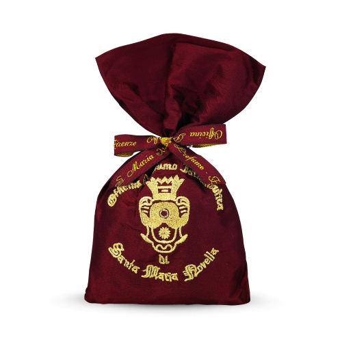 산타마리아노벨라 포푸리 로고 자수 실크 파우치 와인