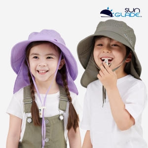 썬글레이드 유아동 UV차단 버킷햇 플랩인 캠핑햇