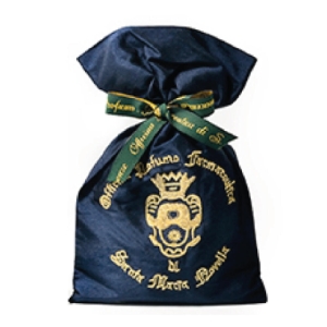 산타마리아노벨라 포푸리 로고 자수 실크 파우치 블루