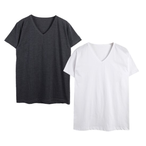 베이직플러스 티팜 내추럴 V넥 반팔 티셔츠 DM 1824