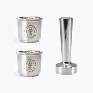 이지 일리 커피머신 호환용 스텐캡슐2개+스텐탬퍼1개