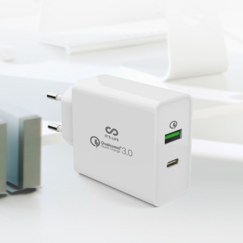 이츠라이프  쿠바나 2포트 PD 퀄컴 QC3.0 고속 멀티 충전기 ZX-2U18T
