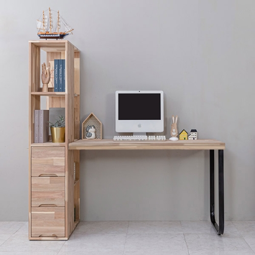 리버퍼니쳐 마쵸 아카시아원목 본체수납장책장 책상