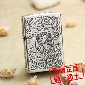 지포 라이터 특이한 ZIPPO 고급 선물용 복고풍 빈티지 지보 방풍 데일리 ZBT-2-64B 영국식 꽃기린 사자