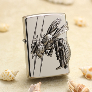 지포 라이터 특이한 ZIPPO 고급 선물용 복고풍 빈티지 오리지널 지보 방풍 데이 버전 ZBT-5-146A 실버 번개 호넷 벌