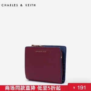여성반지갑 CHARLES&KEITH 반지갑 CK6-10680741 구미 심플 순색여성자모지갑