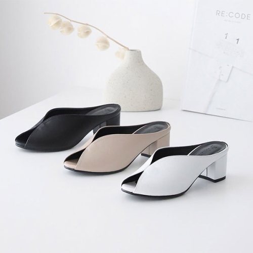 럭셔리 가죽 오픈토 슈즈 AMX-1501