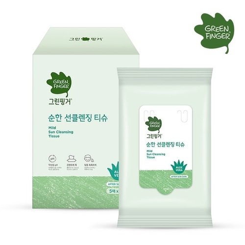 그린핑거 순한 선클렌징 티슈 5매