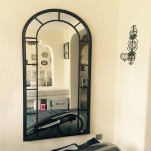 빈티지 전신 거울 미국식 복고풍 철제 전신거울 착용 벽걸이 현관경 피팅 미러 창문 장식거울