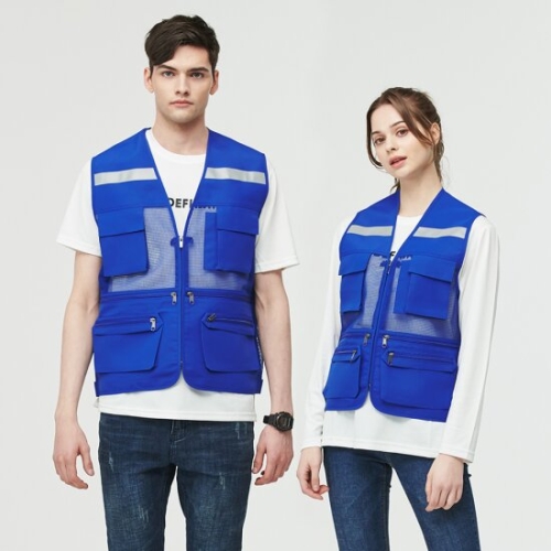 데피  반사띠 아웃포켓 망사 등산 골프 조끼 DV115 방풍 단체복