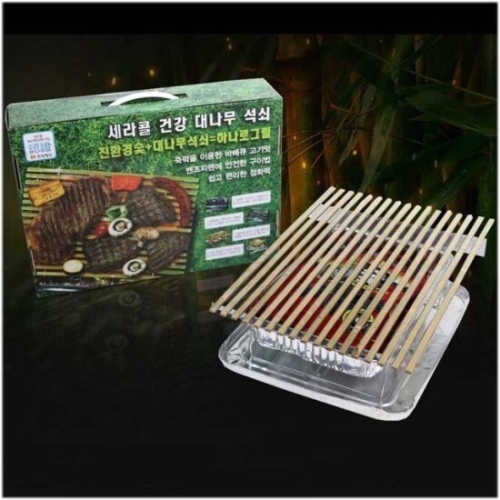 프리샵 대나무 석쇠 세트 숯+석쇠 죽력 그릴 판 고기구이 야외용 고기그릴 캠핑그릴 캠핑