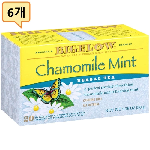 Bigelow 비글로우 카모마일 망고 허벌 티 20티백 6팩