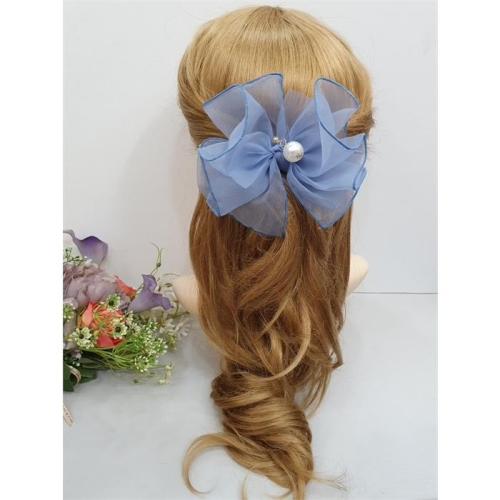 이쁜  러플 리본 진주 헤어 자동대핀  7027084