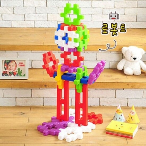 멀티블록 놀이 모양 유치원 교구 기본40p 일자10p