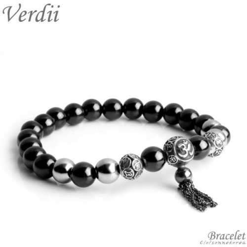 이랜드 클루 아조네코리아 테라헤르츠 팔찌 티타늄 실버 태슬 불교 에디션 남성용 Verdii TH162M