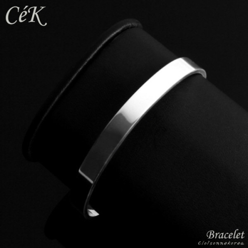 이랜드 클루 아조네코리아 남성 은팔찌 실버팔찌 스터링실버 커브드 바 무료각인 프리사이즈 CeK 2027M8