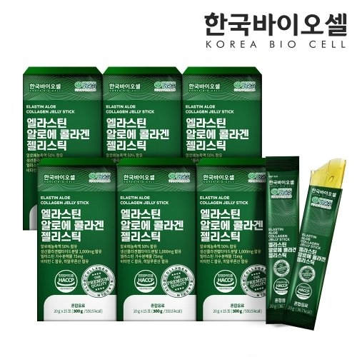 한국바이오셀 엘라스틴 석류 콜라겐 젤리스틱 6세트 20g x 90개입