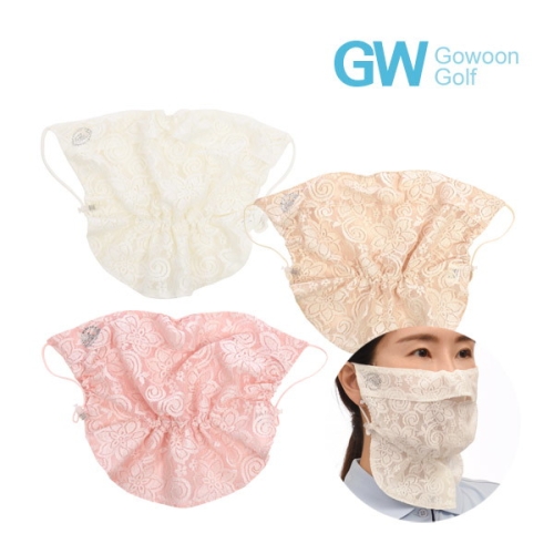 골프웰 고운골프 여성 UV차단 플라워 골프마스크 GMIAH6