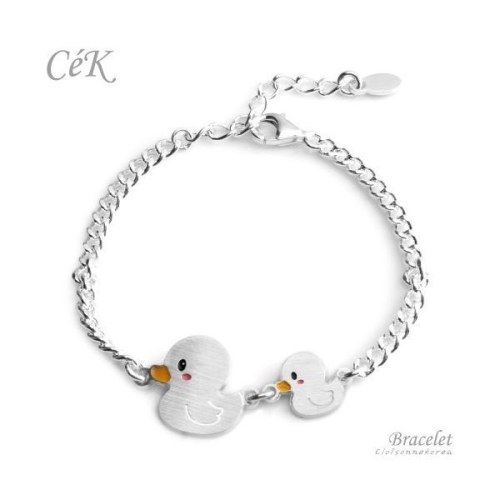 클루아조네코리아 키즈 은팔찌   실버   오리 Duck Family   각인가능   CeK 8168KB