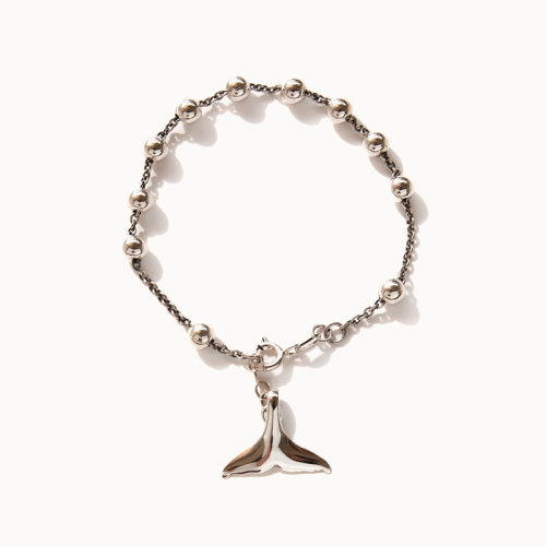 제이로렌  1B0888 행운의 고래꼬리 실버볼팔찌