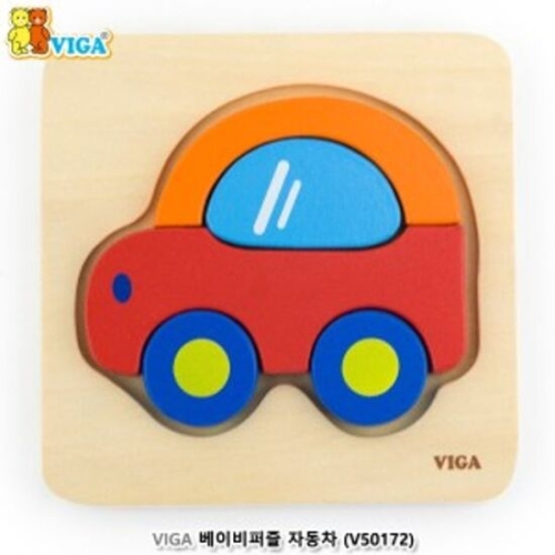 비가 꼭지 원목 블록 퍼즐 경찰차 가베