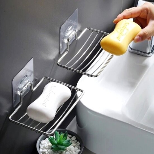 엘홈  매직접착 스텐 비누받침대 홀더 트레이