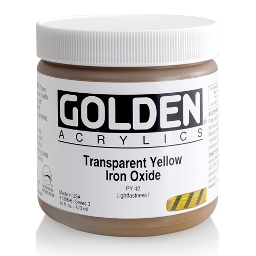 골든  H.B 아크릴릭 물감 473ML S3 Transparent Yellow Iron Oxide