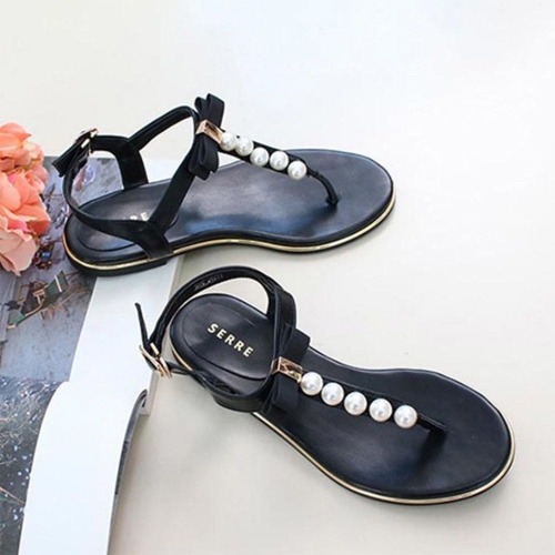코지23 코지123    여자 여친룩 진주장식 데일리 깔끔한 여성 캐주얼 샌들  6833217