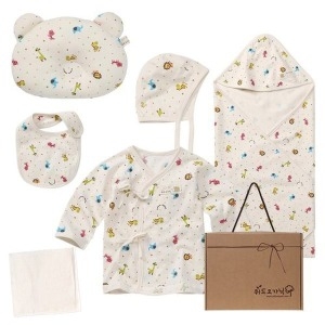 위드오가닉 오가닉코튼 출산6종세트 배냇저고리,속싸개,턱받이외