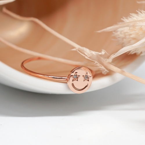 오팔하우스  14K 스마일 큐빅 반지 OPDLR1384