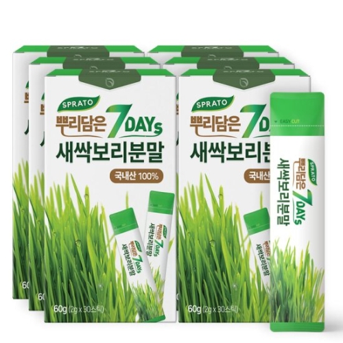 주성 스프라토 종자부터 국내산 무농약 뿌리담은 7days 새싹보리 분말 스틱 30포 3개
