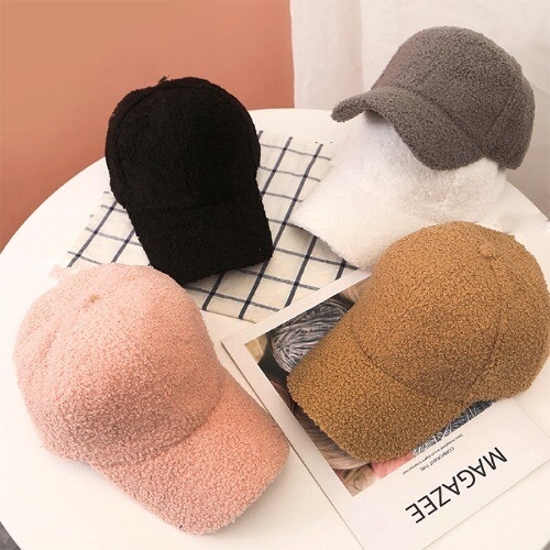갓샵 양털 무지볼캡 5color 따뜻한 겨울야구털모자