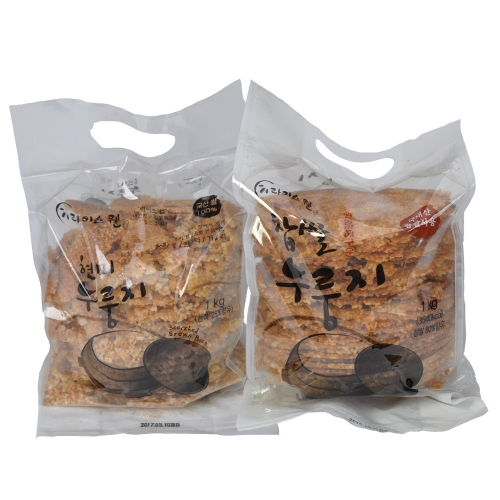 라이스웰  현미누룽지1kg+찹쌀누룽지1kg 묶음