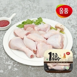 올품  국내산 볶음탕용 토종닭 1kg 2마리