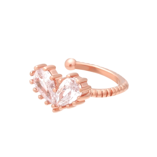 미니아트  14KGP 큐빅 하트 로즈골드 링 귀찌 이어커프 7120073