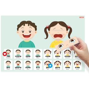 자석이 붙는 인체 포스터 표정 꾸미기