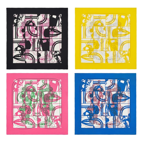 에르메스 브릿 드 갈라 디조드 까레 70 반다나 실크 스카프 H983504S 풀셋 일본