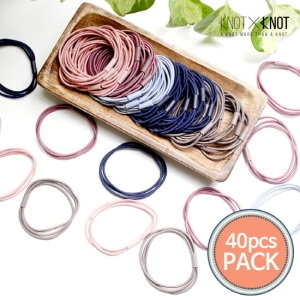 KNOTXKNOT 40pcs 3중 쫀쫀 파스텔팁 데일리 머리끈 세트