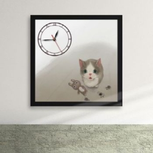꾸밈  ix079 귀여운 고양이01 액자시계