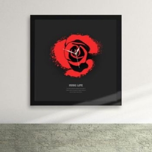 꾸밈  cy193 레드 뮤직 액자시계